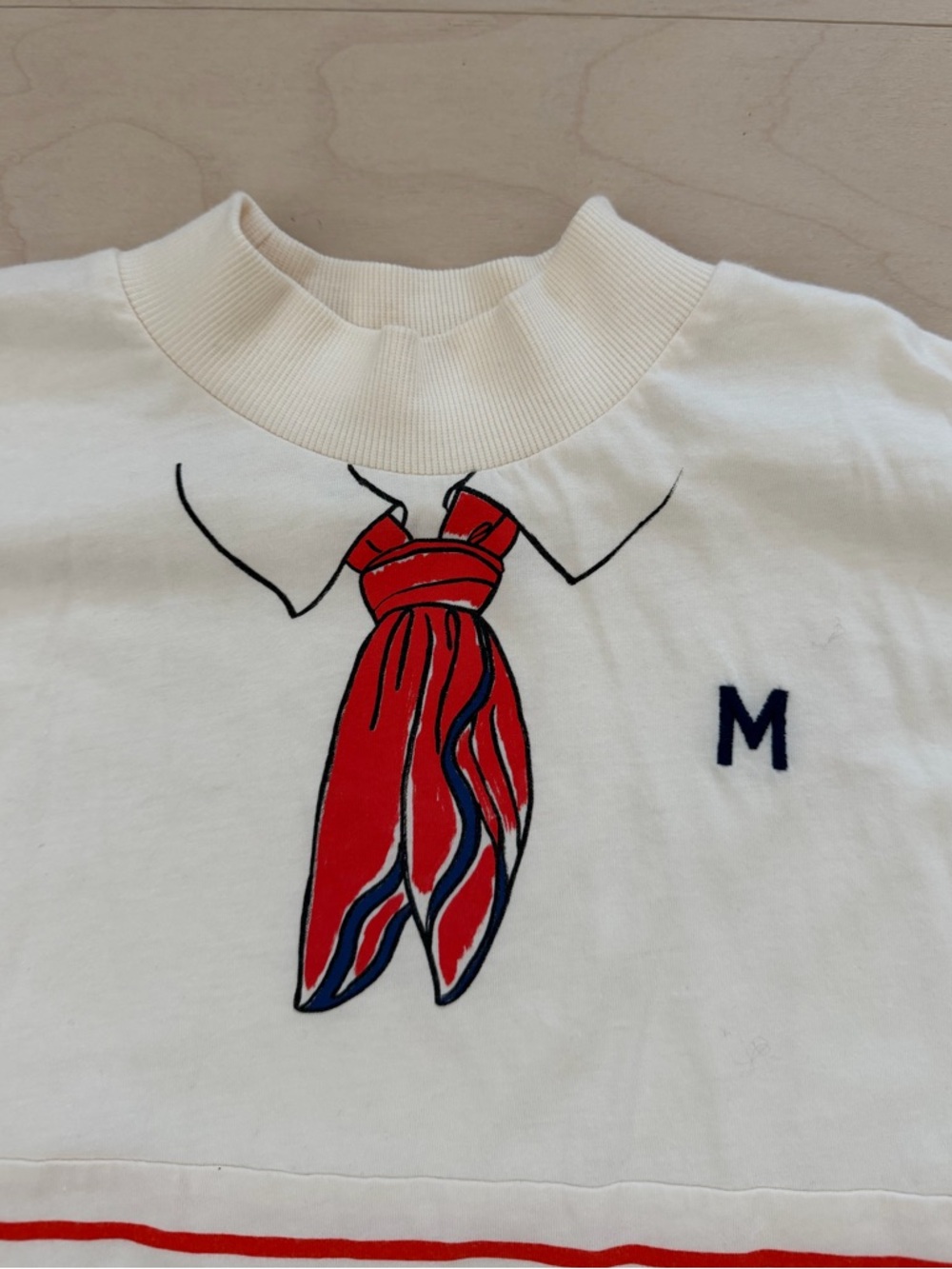 Mini Rodini Cream and Red Striped Sailor Dress - Picture 3 of 5